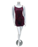 Jackie O' Fuschia Cut Velvet Cami Top & Shorts Set