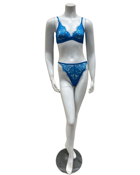 【AGNEL】 Love Hawaii bikini bra + panty set Navy New Vintage Victoria's Secret Second Skin Bra/ Panty Set 34A