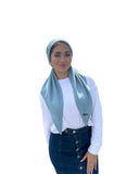 TYED Baby Blue Textured Pre-Tied Bandanna with Velvet Grip
