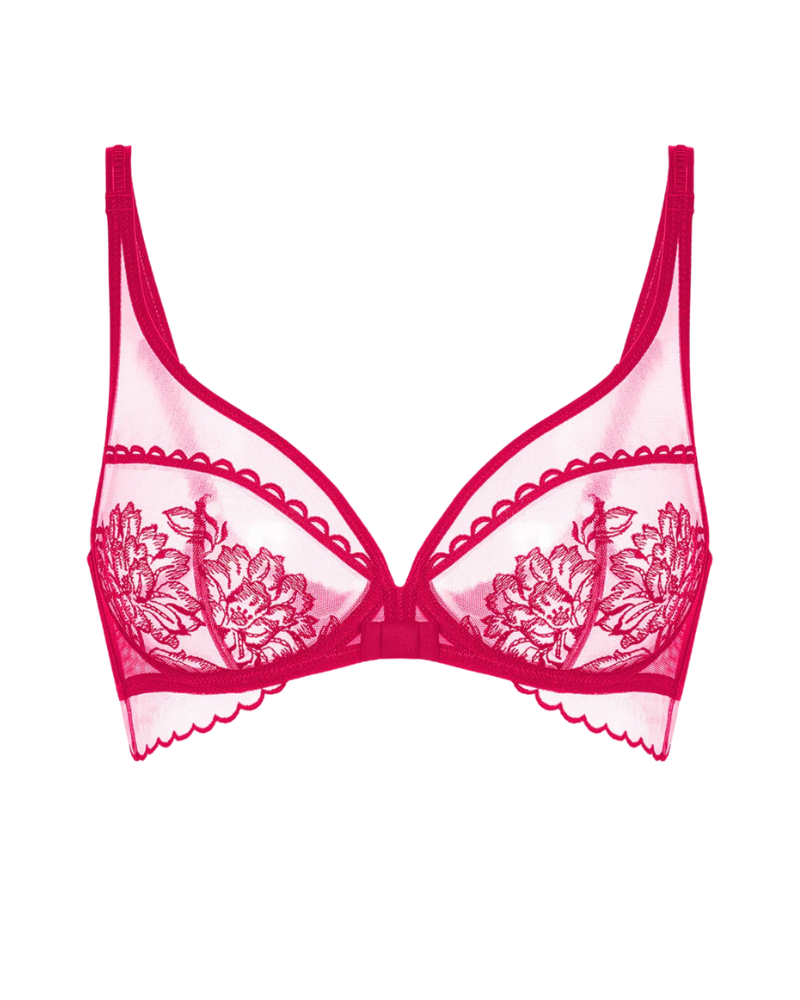 Simone Perele 1G2319 Cranberry Romance Plunge Underwire Bra Myselflingerie.com