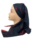 It's Younique Red Chanel Inspired Pre-Tied Open Back Bandanna with Velvet Grip