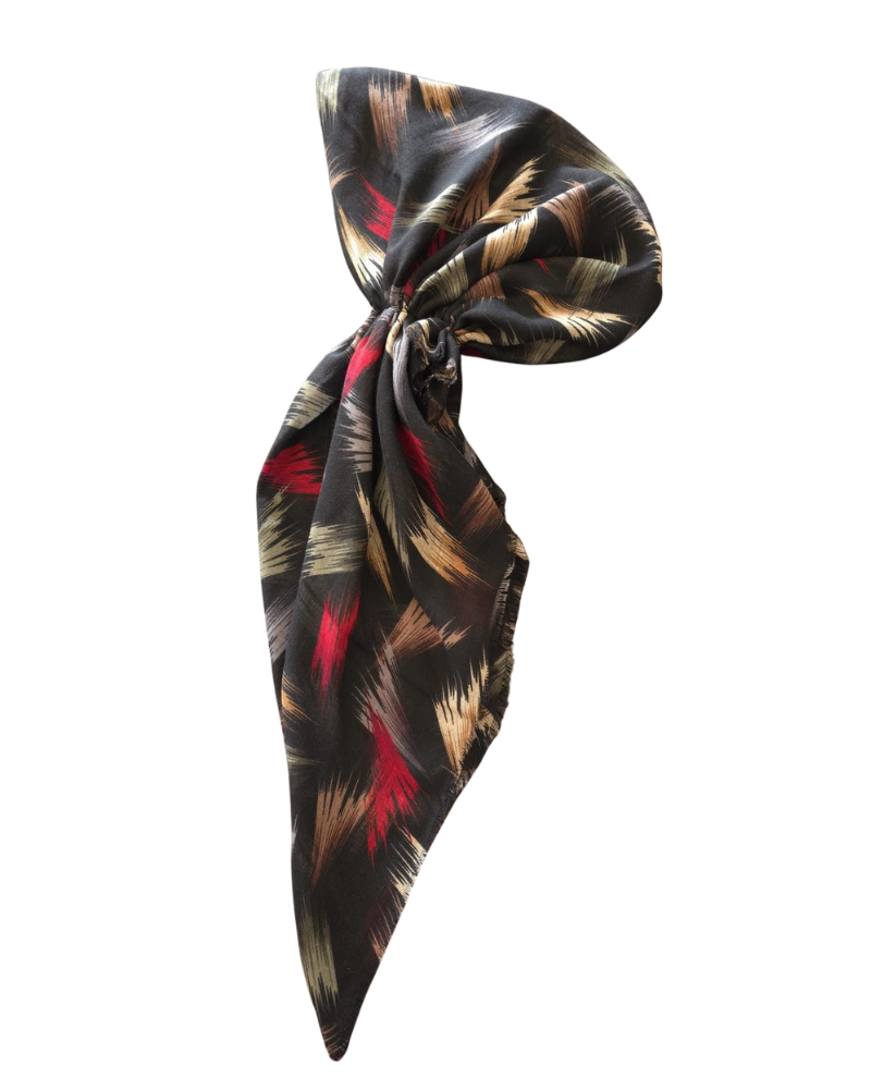 Revaz HS657A Black Paint Strokes Adjustable Pre-Tied Bandanna with Velvet Grip Myselflingerie.com