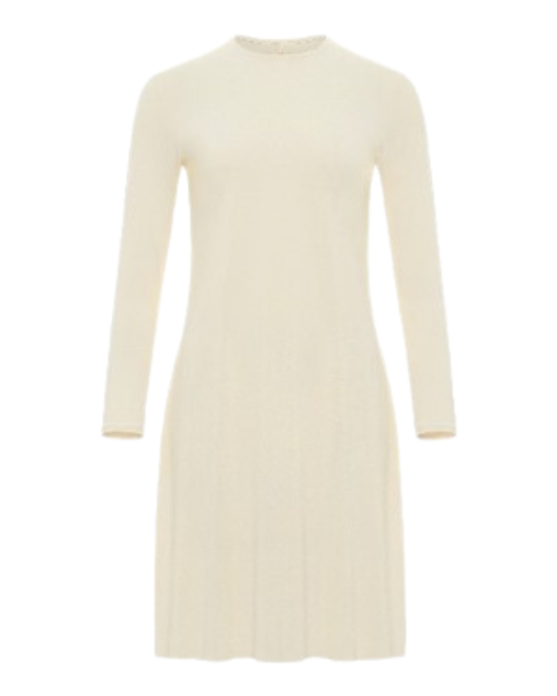 Gemsli FK341 41" Ivory Luxe Long Sleeve Seamless Shell Dress Myselflingerie.com