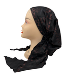 Lizi Headwear T-C-BX-2515 Black/Copper Fog Branch Adjustable Pre-Tied Bandanna with Velvet Grip Myselflingerie.com