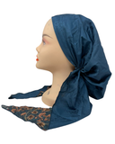 DST-C-BX-2512 Ocean Fog Silk Prints Adjustable Pre-Tied Bandanna with Velvet Grip