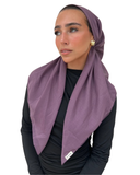 Scarf Bar Solid Deep Plum Cotton Classic Pre-Tied Bandanna with Full Grip