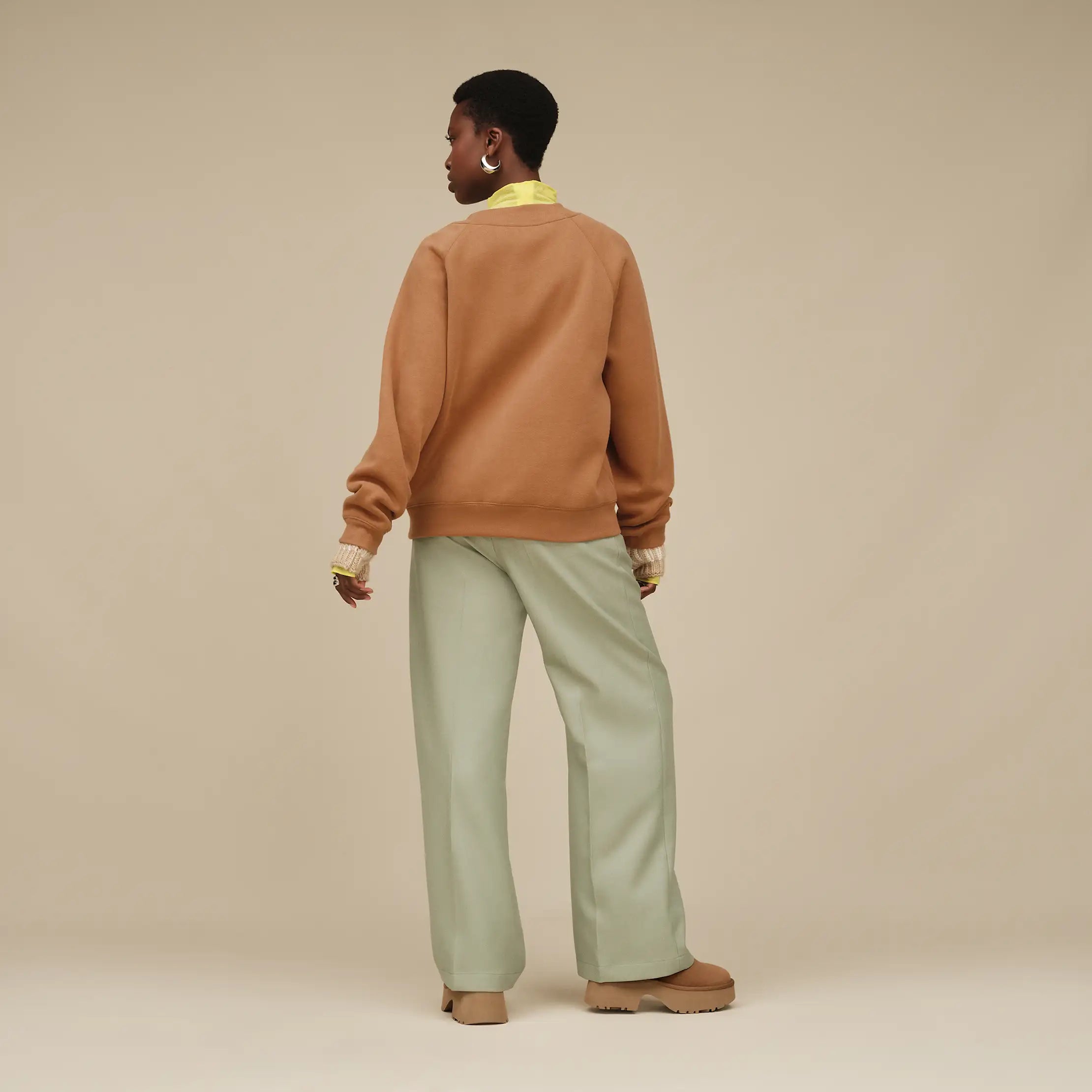 UGG 1171477 Chestnut UGG Logo Crewneck Sweater Myselflingerie.com