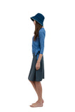 BST-TST-D Denim Basic Swim Top with Side Twist