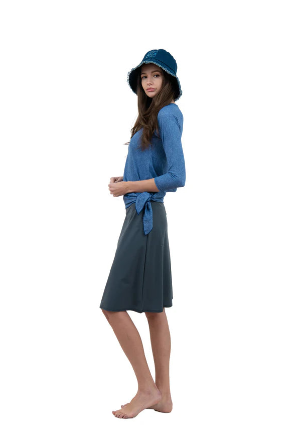 BST-TST-D Denim Basic Swim Top with Side Twist