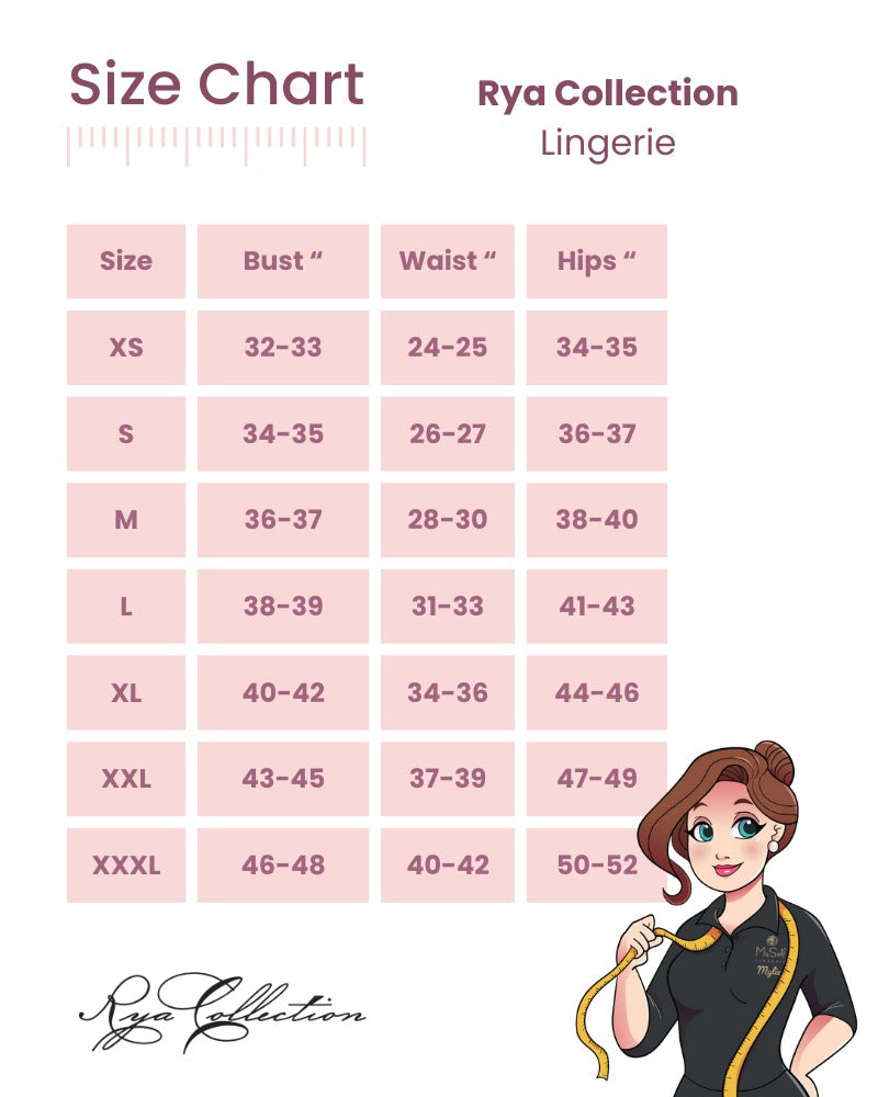 Lingerie ALL Collection Size Guide
