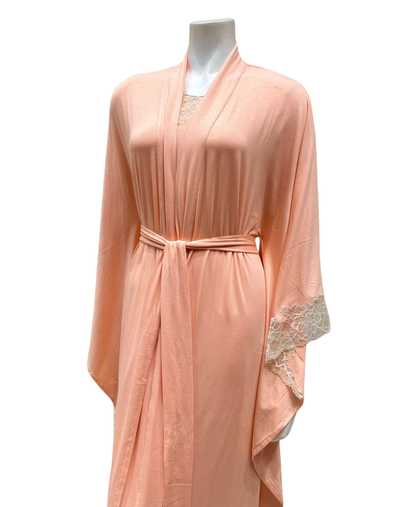 Verdiani 4112 Apricot Butterfly Effect Modal Morning Robe myselflingerie.com
