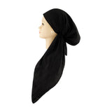 Revaz Black Crinkle Adjustable Pre-Tied Bandanna with Velvet Grip