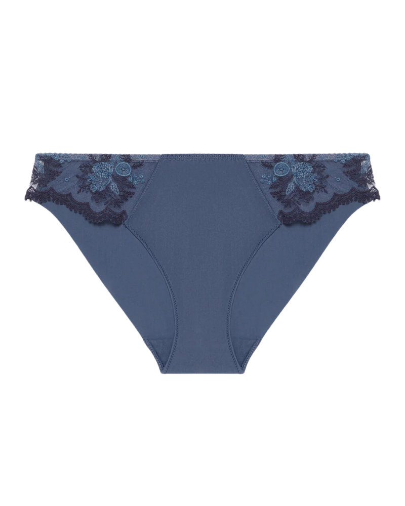 Simone Perele 1E2720 Cinder Blue Intrigue Sheer Bikini Myselflingerie.com