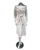 AL301PK Pink Leopard Furry Morning Robe & Eye Mask