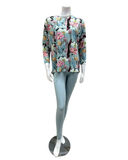 3049-R Floral Print Round Neck Modal Pajamas Set