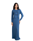 Ellwi Starburst Blue Cotton Nursing Nightgown