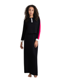 Ellwi 1216 Color Block Black Cotton Nursing Nightgown Myselflingerie.com