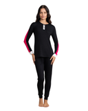 Ellwi Color Block Black Cotton Pajamas Set