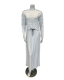 Mega Dreams Studded Swan White Modal Nursing Nightgown