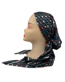 It's Younique Gucci Inspired Black Multicolor Hearts Pre-Tied Bandanna with Velvet Grip