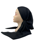 Revaz Black Textured Adjustable Pre-Tied Bandanna with Velvet Grip