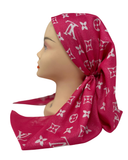 It's Younique Hot Pink LV Inspired Pre-Tied Open Back Bandanna with Velvet Grip