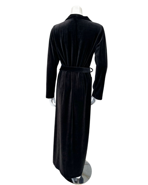 Furstenberg 51525373LI Black Velour Zippered Morning Robe