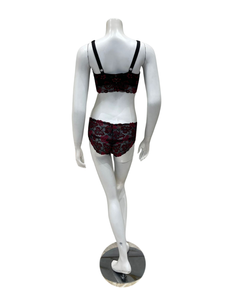 Cosabella SAVON1382+0562 Savona Black/Fragolino Curvy Longline Bralette Set Myselflingerie.com