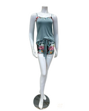 4418 Floral Print Modal Cami & Shorts Set