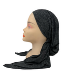 Triple Up Black Denim Unlined Pre-Tied Bandanna