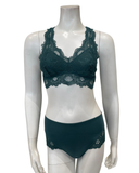Fleurt 612 + 606 Evergreen Belle Epoque Bralette & Panty Set Myselflingerie.com