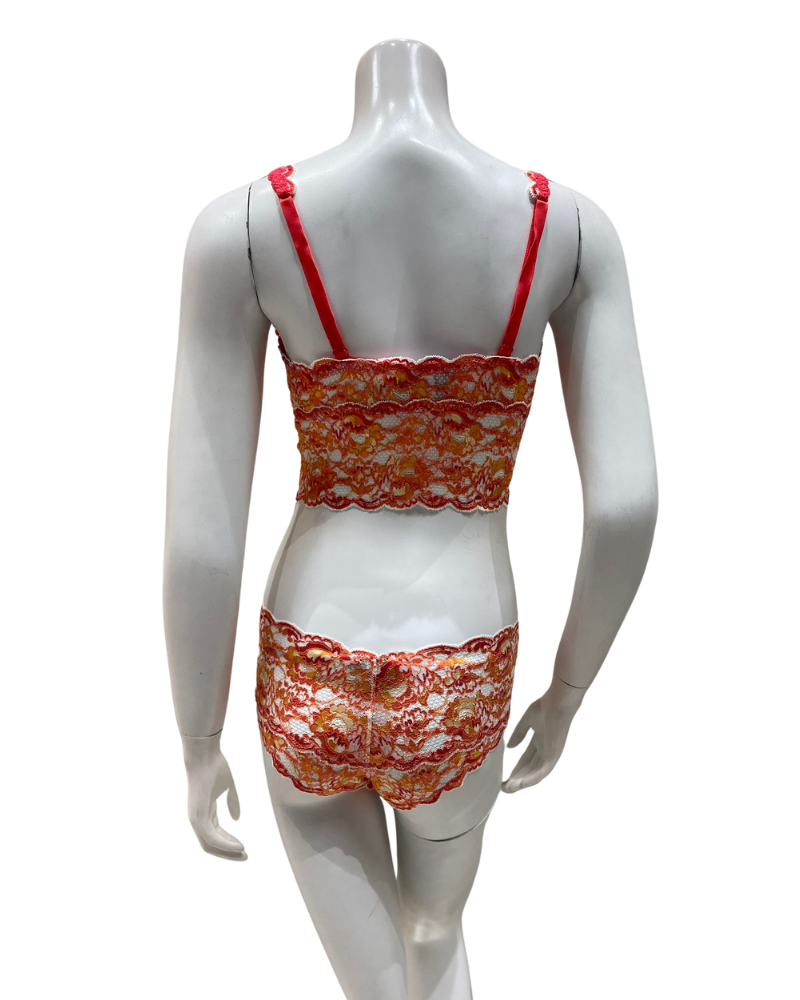 Cosabella NEVER1386+07ZL Agrumi/Moon Ivory Lace Bralette & Short Set Myselflingerie.com