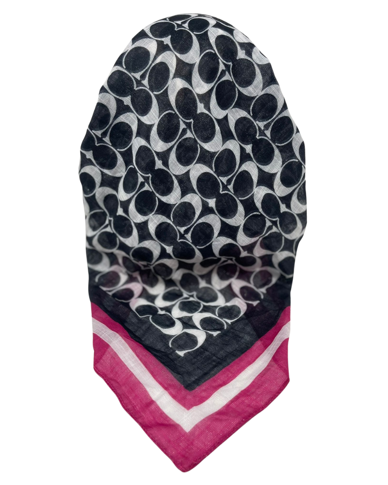 It's Younique OB-CO-BLK Coach Inspired Black Shimmer Pre-Tied Open Back Bandanna with Velvet Grip Myselflingerie.com
