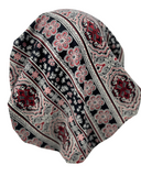 Triple Up BUL753-A Black & Burgundy Print Unlined Pre-Tied Bandanna Myselflingerie.com