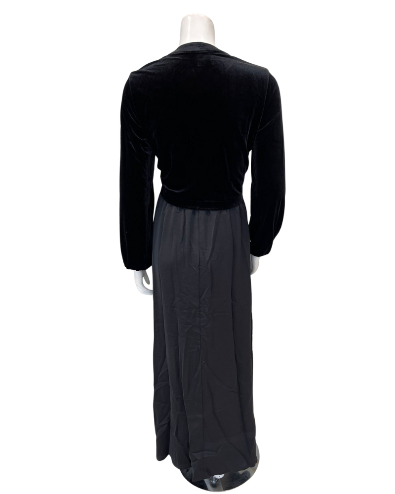 ORD DRO26923 Velvet Button Down Fake Wrap Lounger Myselflingerie.com