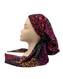 Ahead Black/Pink Multi Leopard Israeli Style Long Tails Pre-Tied Bandanna
