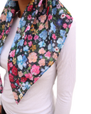 Scarf Bar Midnight Garden Classic Pre-Tied Bandanna with Velvet Grip Myselflingerie.com