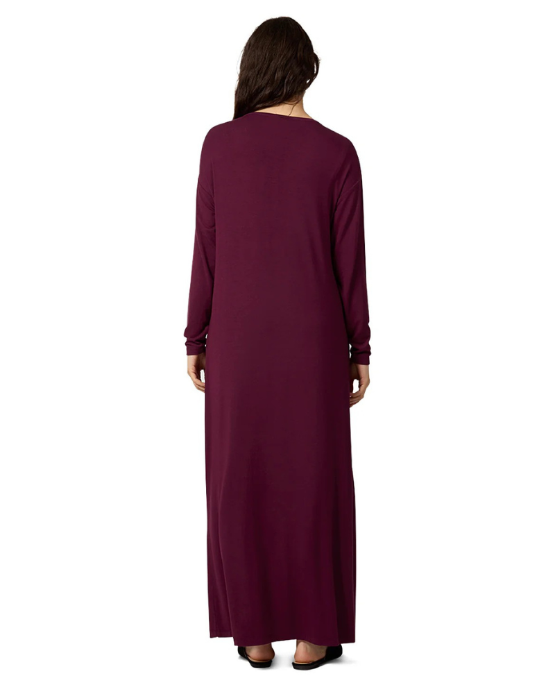 Me Moi CNL09979 Fig Rhinestone Bow Button Down Modal Nightgown Myselflingerie.com