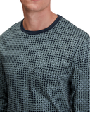 Calida 41282 #549 Dark Glen Relax Comfy Men's 100% Cotton Pajamas Set with Cuff Myselflingerie.com