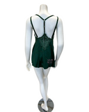Oh La La Cheri 74-11645 Hunter Green Galloon Lace Babydoll & Panty myselflingerie.com