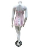 Oh La La Cheri 72-11799 Pink Tulle Multi Embroidery Underwire Chemise & Panty myselflingerie.com