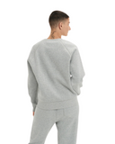 UGG 1123718 Grey Heather/Sonora Fuzzy Logo Crewneck Sweater myselflingerie.com