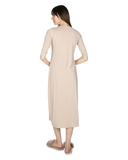Me Moi CSP504-48 Nude Bonded 3/4 Sleeve Shell Dress 48" myselflingerie.com
