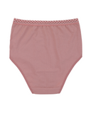 Buttermint BU401DP Dusty Pink Lace Trimmed Cotton Briefs 3 Pack myselflingerie.com
