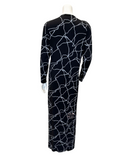 Velvet AJ1829 Black Silver Swirl Print Modal Nursing Nightgown myselflingerie.com