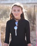 Manteau Aqua Black Swim Top & Maxi Skirt Set
