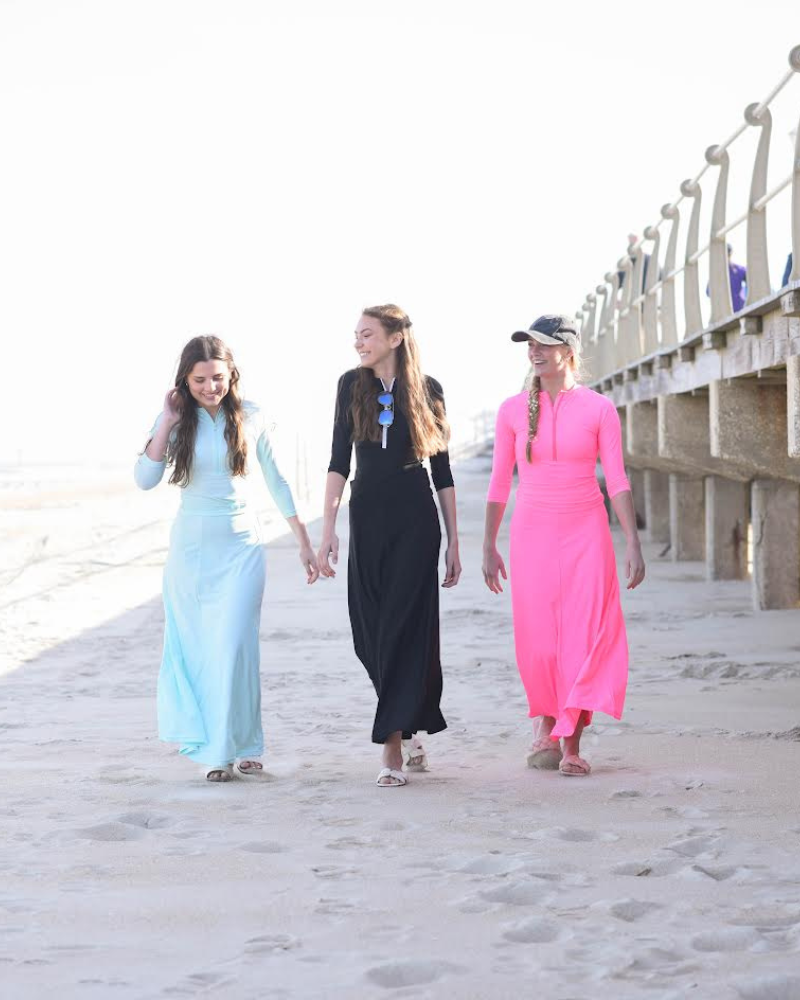 MA-1018 Hot Pink Swim Top & Maxi Skirt Set