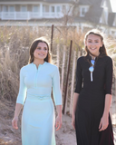 Manteau Aqua Black Swim Top & Maxi Skirt Set