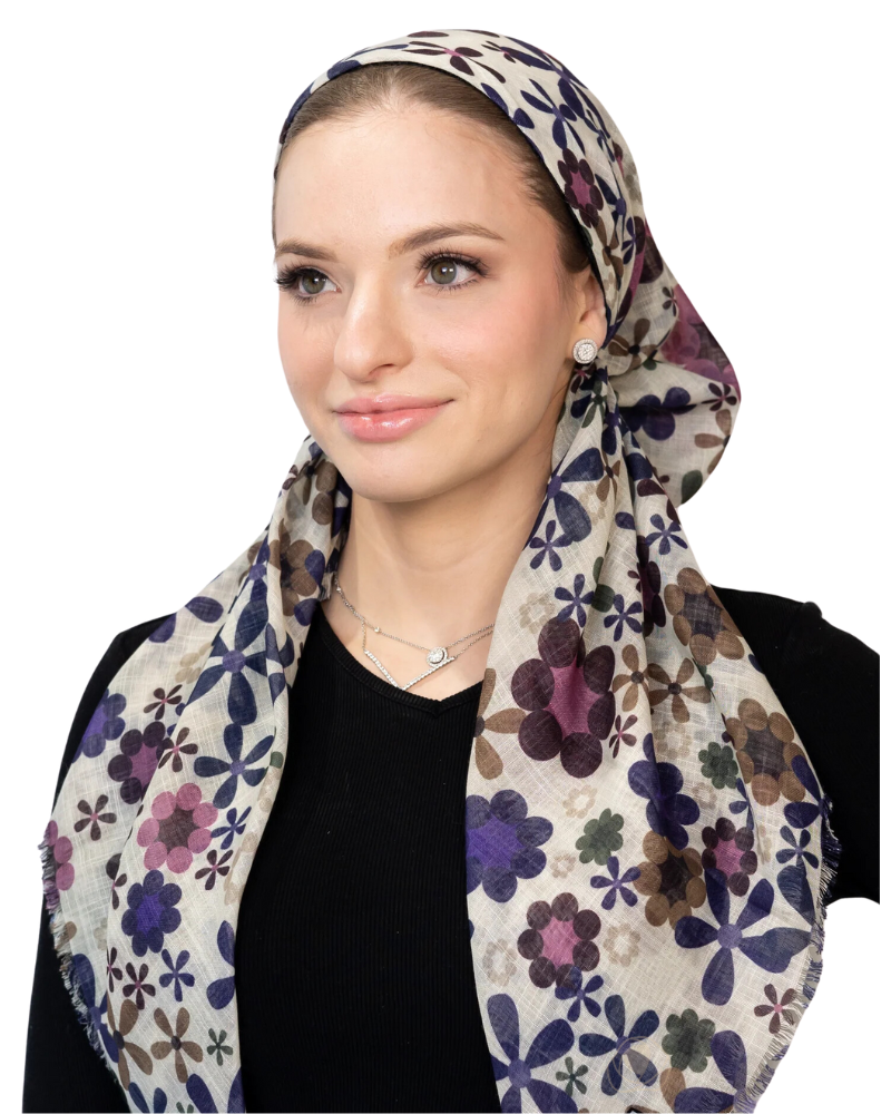 Tie Ur Knot Neutral Bloom Square Scarf myselflingerie.com