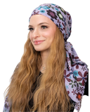 Tie Ur Knot Lilac Bloom Adjustable Pre-Tied Bandanna with Full Grip myselflingerie.com